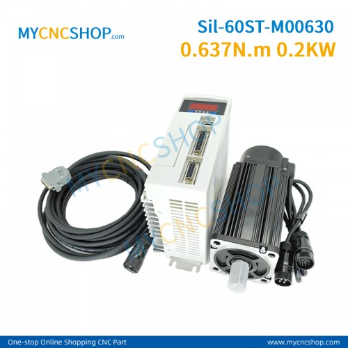 AC220V Silent Servo kit Sil-60ST-M00630 0.637N.m 0.2KW