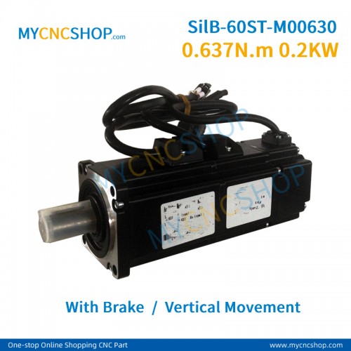 Silent servo system SilB-60ST-M00630 0.637N.m 0.2KW with brake vertical movement