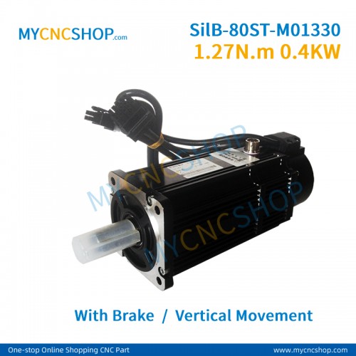 Silent servo system SilB-80ST-M01330 1.27N.m 0.4KW with brake vertical movement